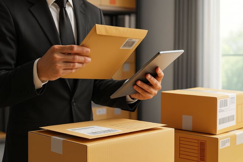 Professional Package Room Support Specialist Handling Packages