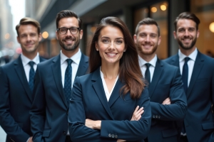 Professional Concierge Staff Standing in Lobby